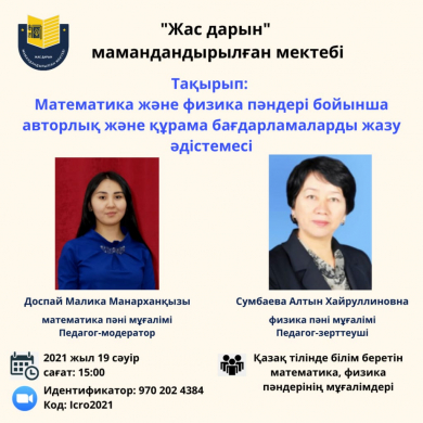 Математика және физика пәндері бойынша авторлық және құрама бағдарламаларды жазу әдістемесі