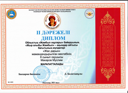 «ЖЫР АЛЫБЫ ЖАМБЫЛ ЖАБАЕВТЫҢ 175-ЖЫЛДЫҒЫНА АРНАЛҒАН АҚЫНДЫҚ ДОДА»