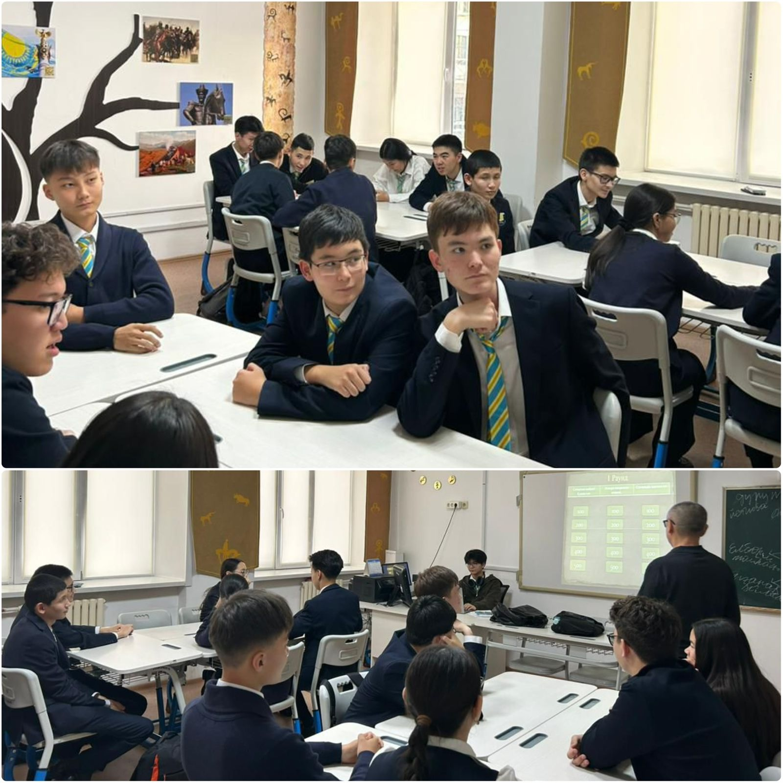 11 желтоқсан күні 9-сыныптар арасында өткен “Білім Олимпі” атты зияткерлік ойында: